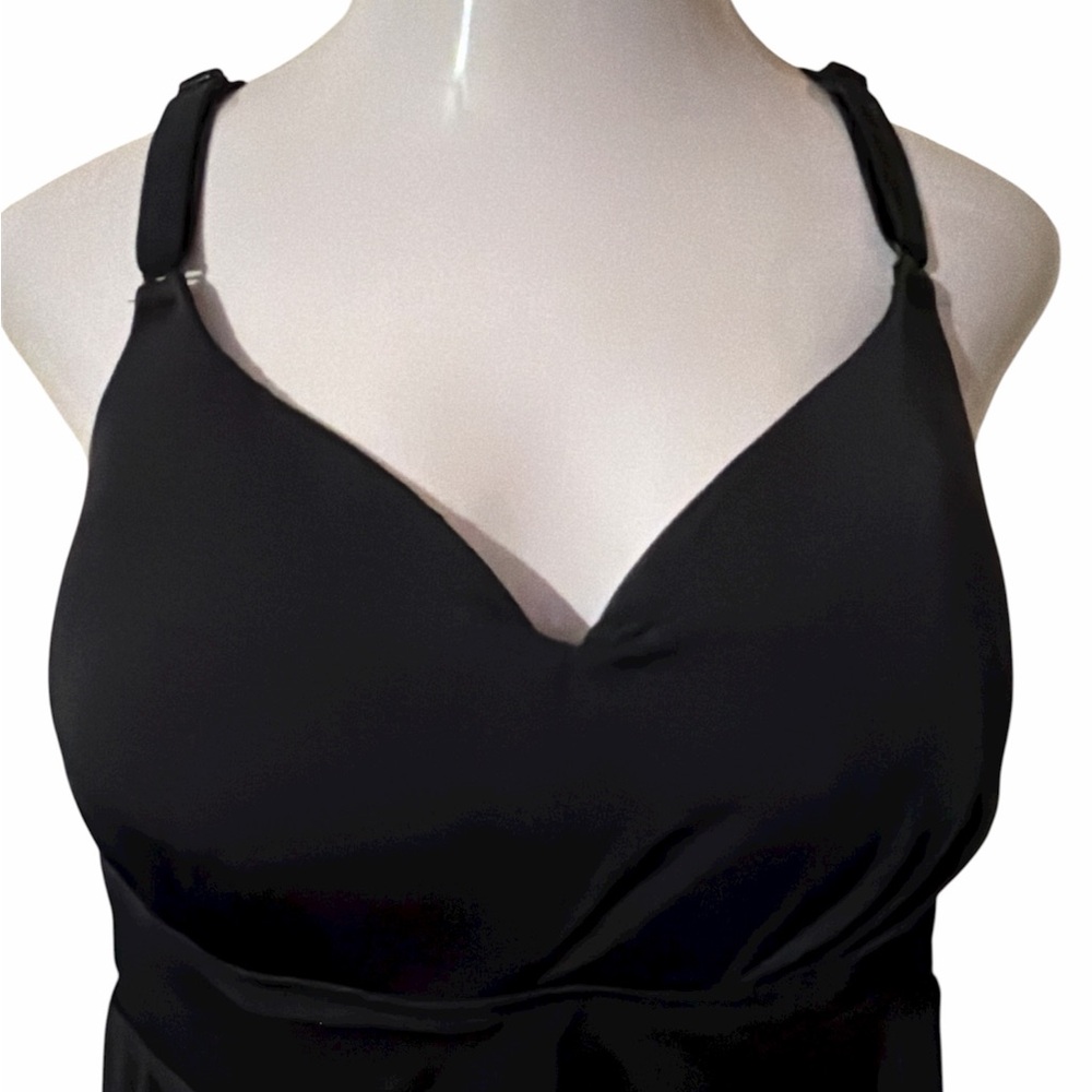 Torrid Wire-Free Racerback Tankini Black Size 2DD/F - Picture 4 of 7